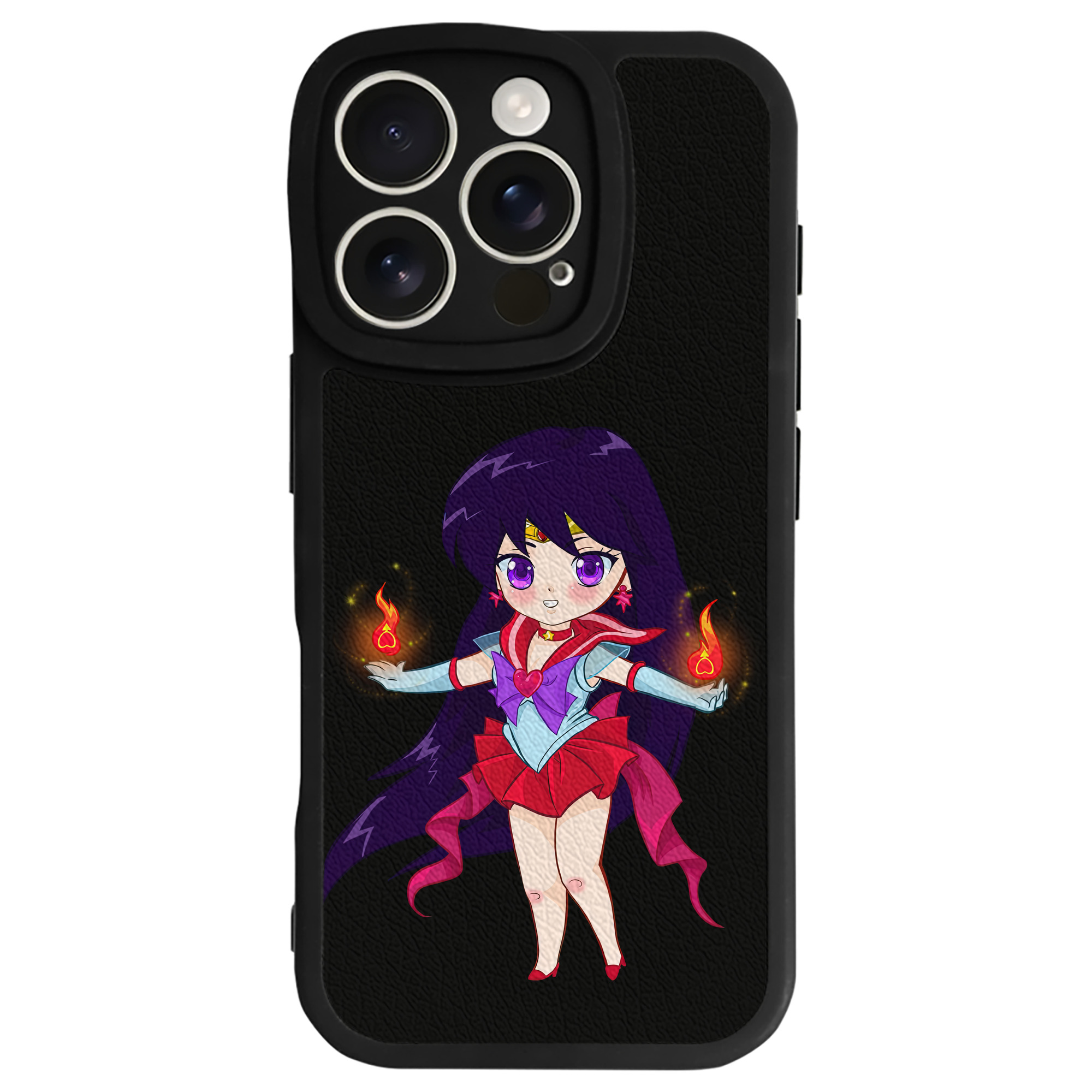 （画像用） 美少女戦士セーラームーン 火野レイ ひの レイ Sailor Moon Hino Rei （セーラーマーズ,Sailor Mars） 【iPhone 16シリーズ対応】シリコンスマホケース（レザー調） 材質：シリコン